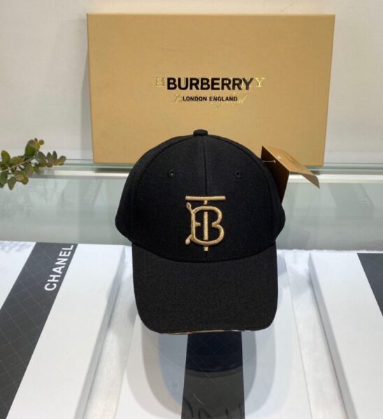 Mũ nam Burberry siêu cấp họa tiết logo màu đen MBB10