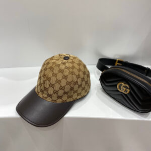 Mũ nam Gucci siêu cấp họa tiết logo phối da màu nâu MGC03