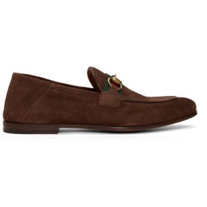 Giày Gucci Brown Suede Horsebit Loafers Like Au