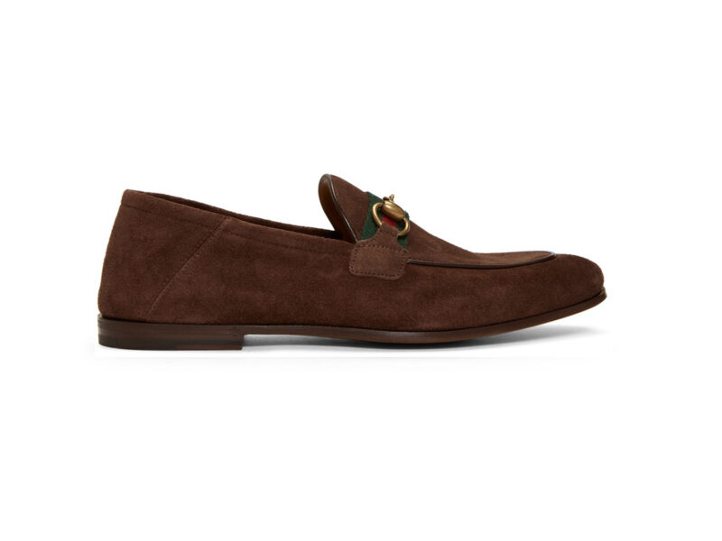 Giày Gucci Brown Suede Horsebit Loafers Like Au