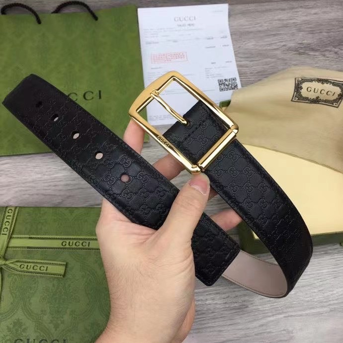 Thắt lưng Gucci siêu cấp Leather Belt With Rectangular Buckle TLG06