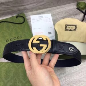 Thắt lưng siêu cấp Gucci Reversible Signature Belt in Gold TLG04