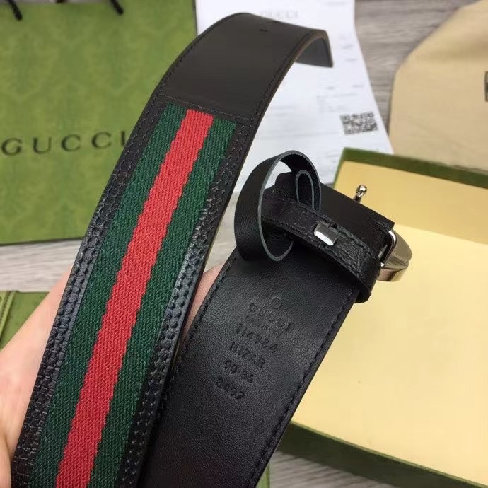 Thắt lưng Gucci siêu cấp Web Belt With G Buckle màu xanh Navy TLG05