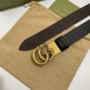 Thắt lưng Gucci Reversible leather belt with Double G buckle TLG10