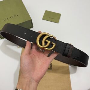 Thắt lưng Gucci Reversible leather belt with Double G buckle TLG10