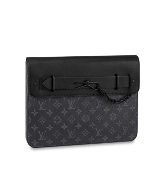 Clutch Louis Vuitton Pochette Steamer Monogram hoa đen Like Au CLV10