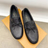 Giày lười Louis Vuitton siêu cấp Arizona Moccasin In Marine màu đen GLLV13