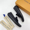 Giày lười Louis Vuitton siêu cấp Arizona Moccasin In Marine màu đen GLLV13