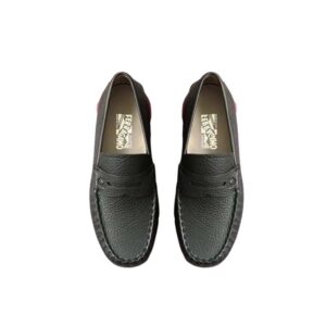 Giày lười Salvatore Ferragamo Like Au da nhăn màu đen GSF01