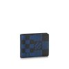 Ví nam Louis Vuitton siêu cấpMultiple Wallet caro logo màu xanh