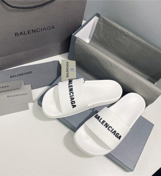Dép nam Balenciaga siêu cấp Pool Slide White màu trắng DNB01