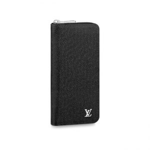 Ví nam Louis Vuitton zippy like au wallet vertical da taiga logo nổi VLV28