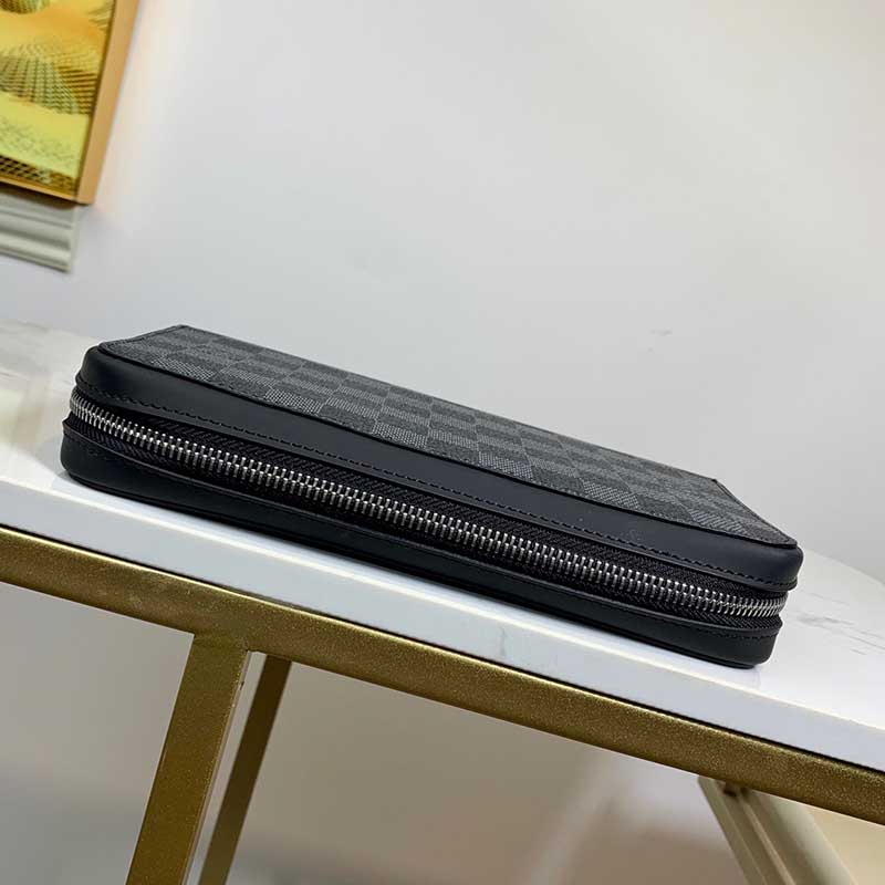 Ví nam Louis Vuitton siêu cấp zippy XL wallet caro đen VLV45