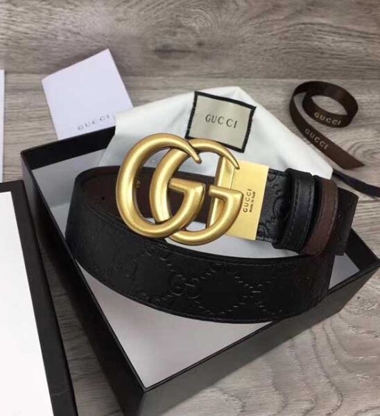 Thắt lưng Gucci siêu cấp họa tiết logo double G vàng TLG17