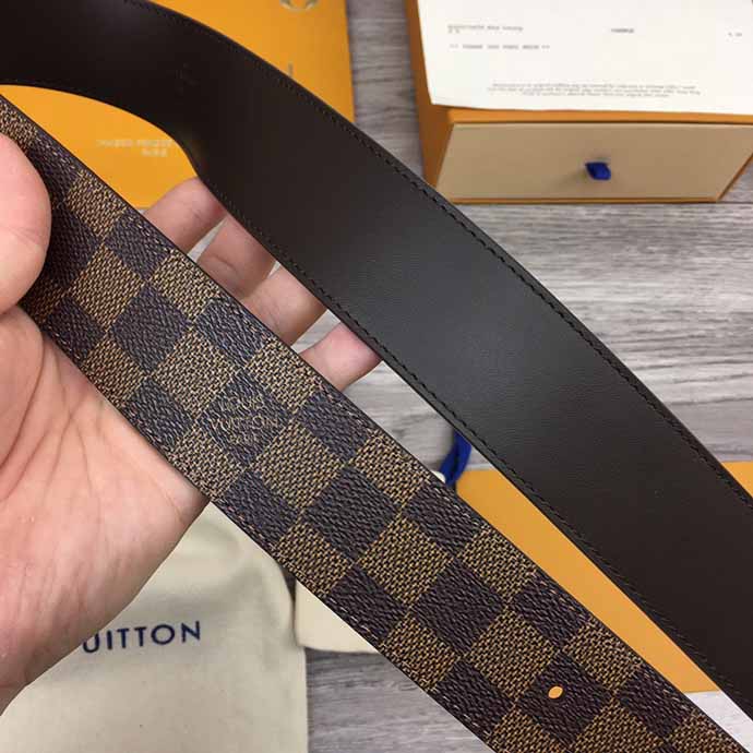Thắt lưng Louis Vuitton siêu cấp họa tiết caro nâu TLV29