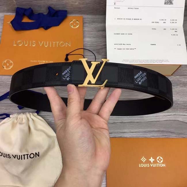Thắt lưng Louis Vuitton like au họa tiết caro chữ TLV27