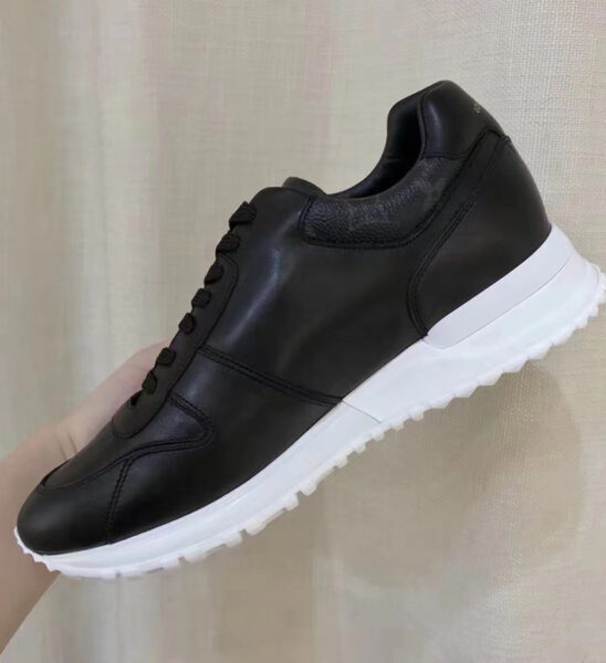 Giày Sneaker LV like au da trơn đế trắng màu đen GNLV28