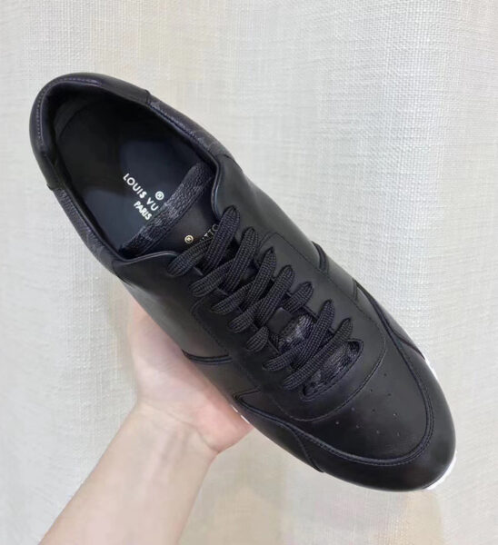 Giày Sneaker LV like au da trơn đế trắng màu đen GNLV28